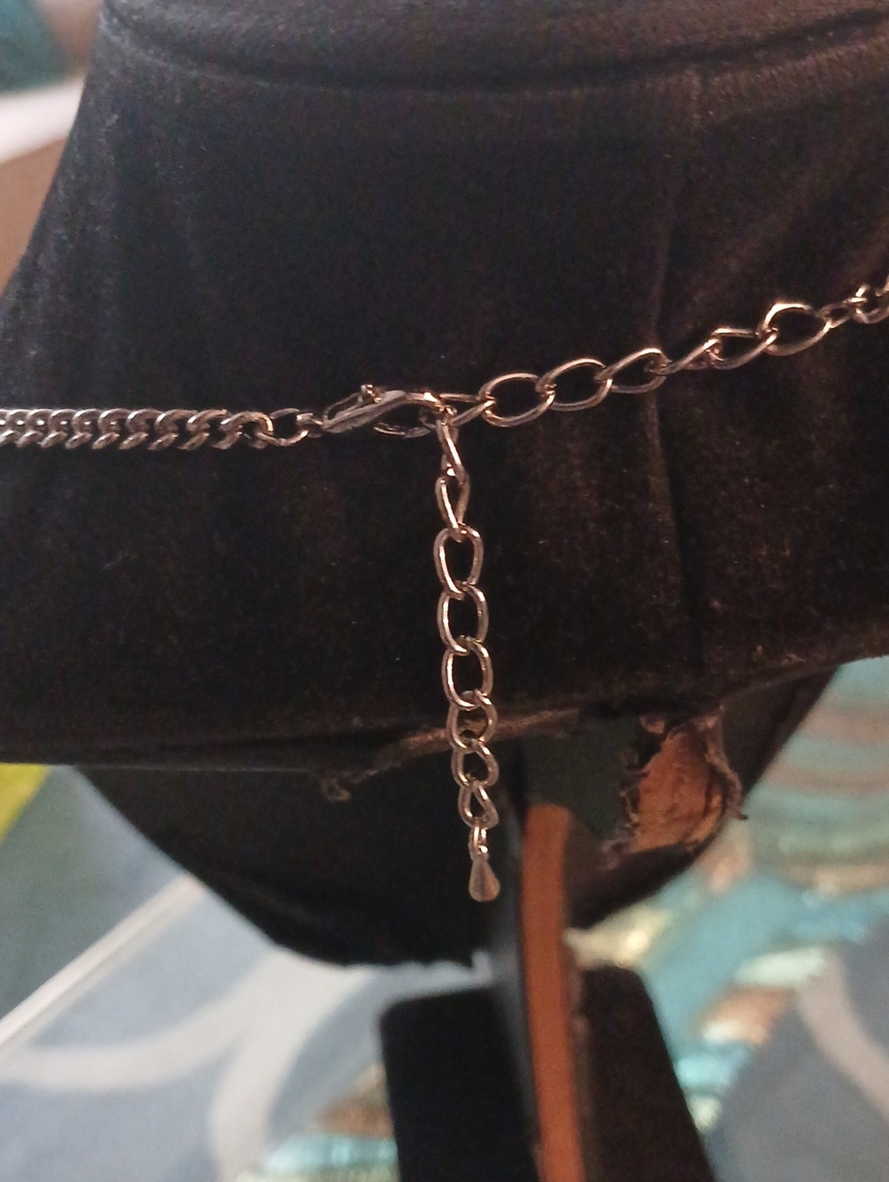 Silver-Tone Crystal Statement Necklace - Clear Crystal Accent - Picture 3 of 3